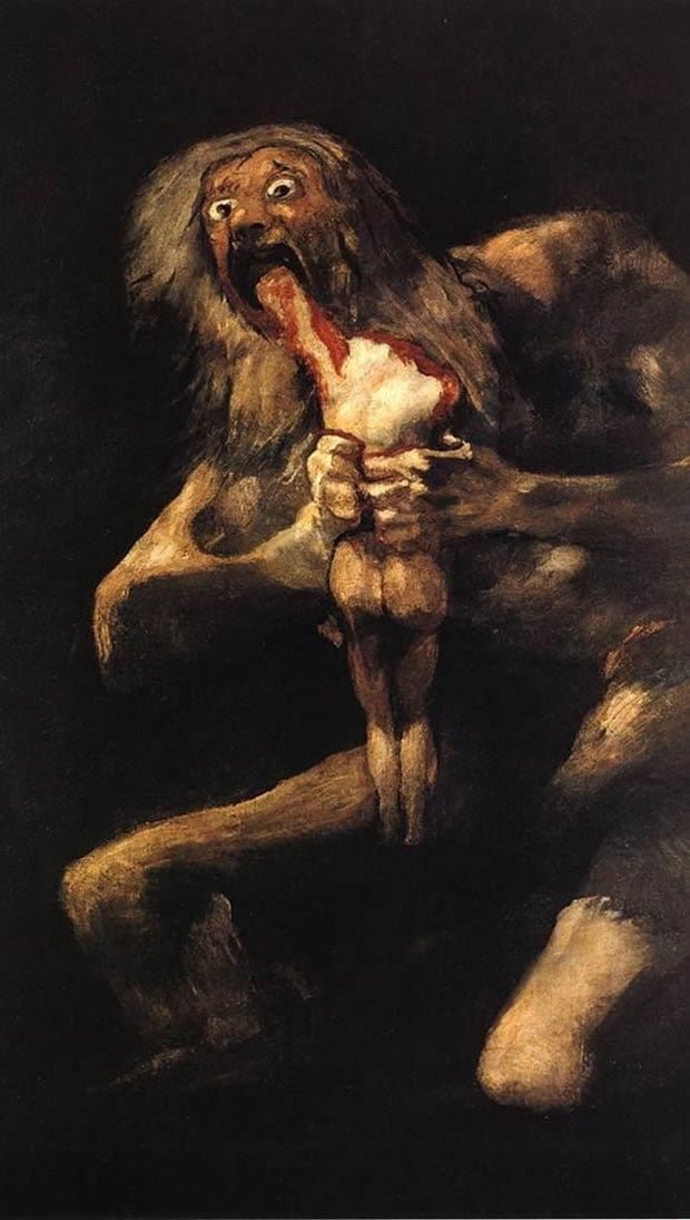 Saturno devorando um filho, de Francisco de Goya