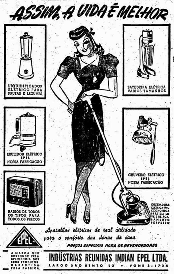 Em 1947, os eletrodomésticos eram vendidos para “melhorar” a vida das mulheres