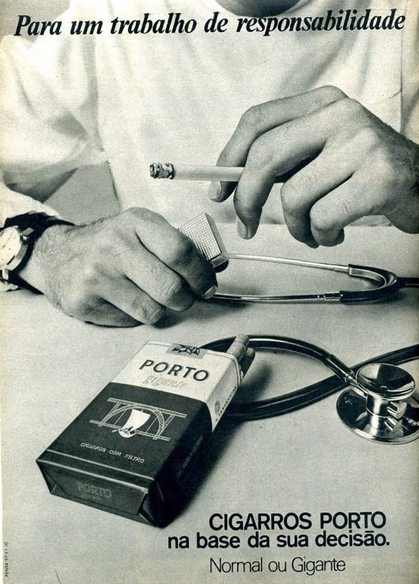 Uma propaganda de cigarro totalmente voltada para os médicos
