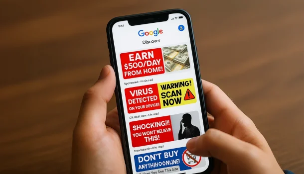 O colapso silencioso do Google Discover: como o paraíso da informação virou um campo minado de spam