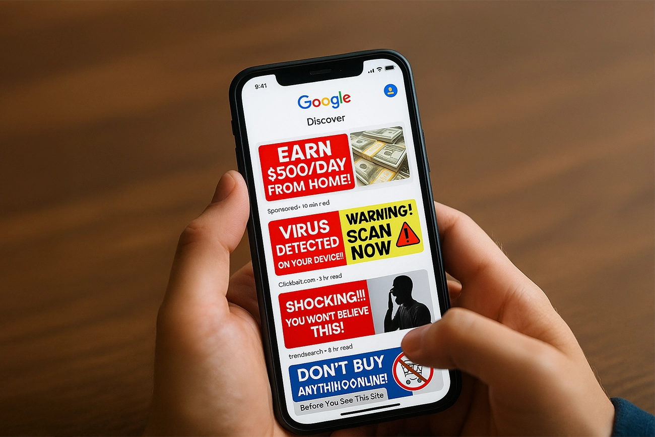O colapso silencioso do Google Discover: como o paraíso da informação virou um campo minado de spam
