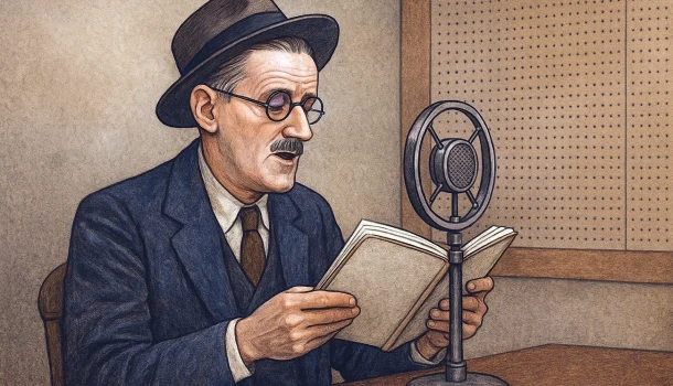 James Joyce ao microfone: o registro histórico em que o autor lê um trecho de Finnegans Wake