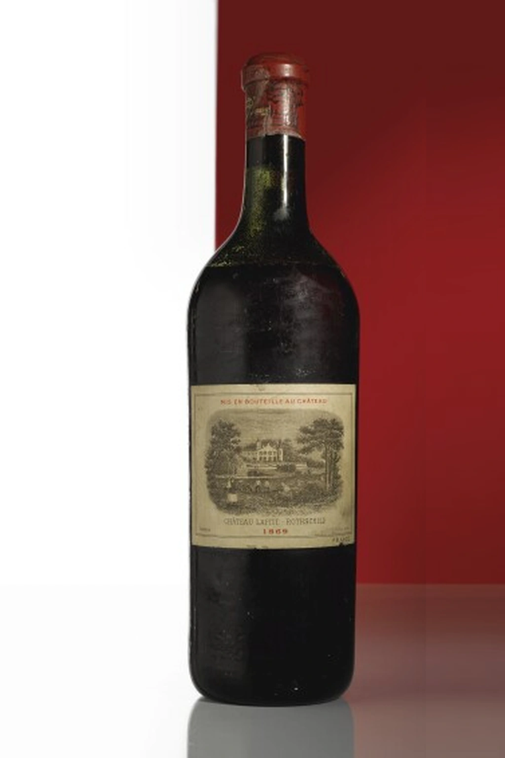Garrafa do vinho Château Lafite Rothschild 1869