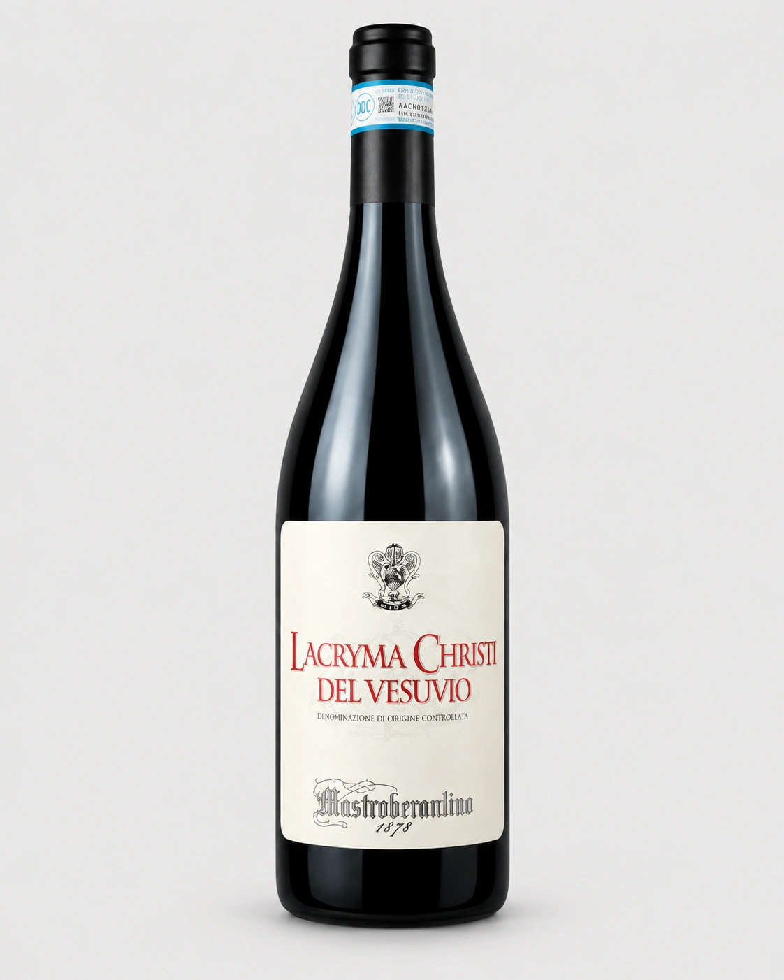 Garrafa do vinho Mastroberardino Lacryma Christi del Vesuvio Rosso