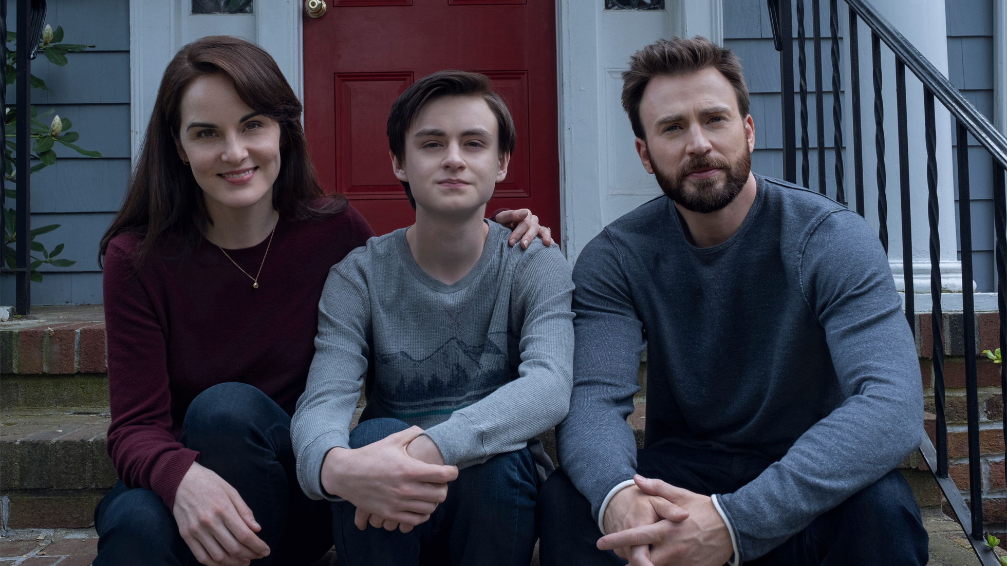 Michelle Dockery, Jaeden Martell e Chris Evans em Em Defesa de Jacob