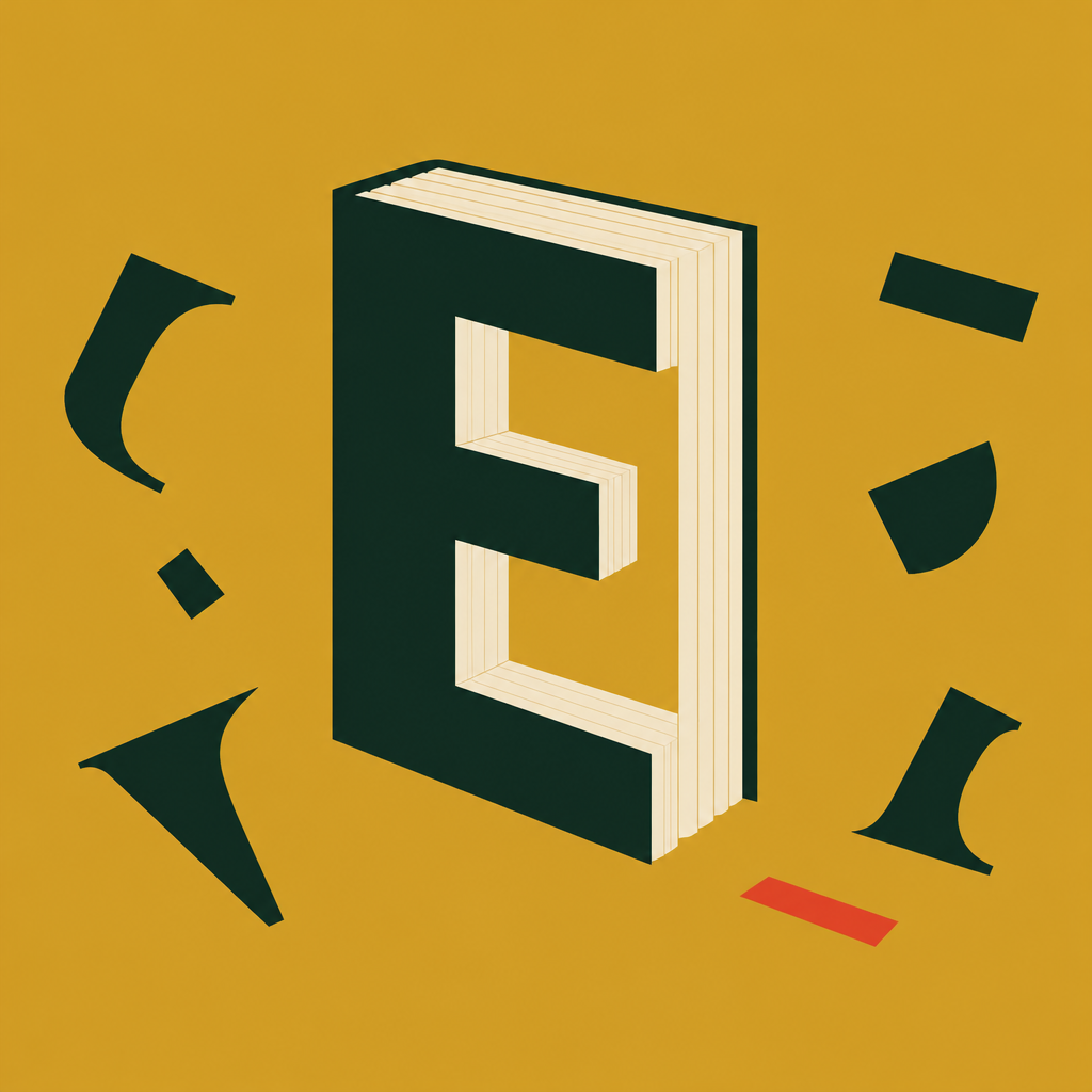 Ilustração editorial original sobre letras ausentes no romance de Georges Perec
